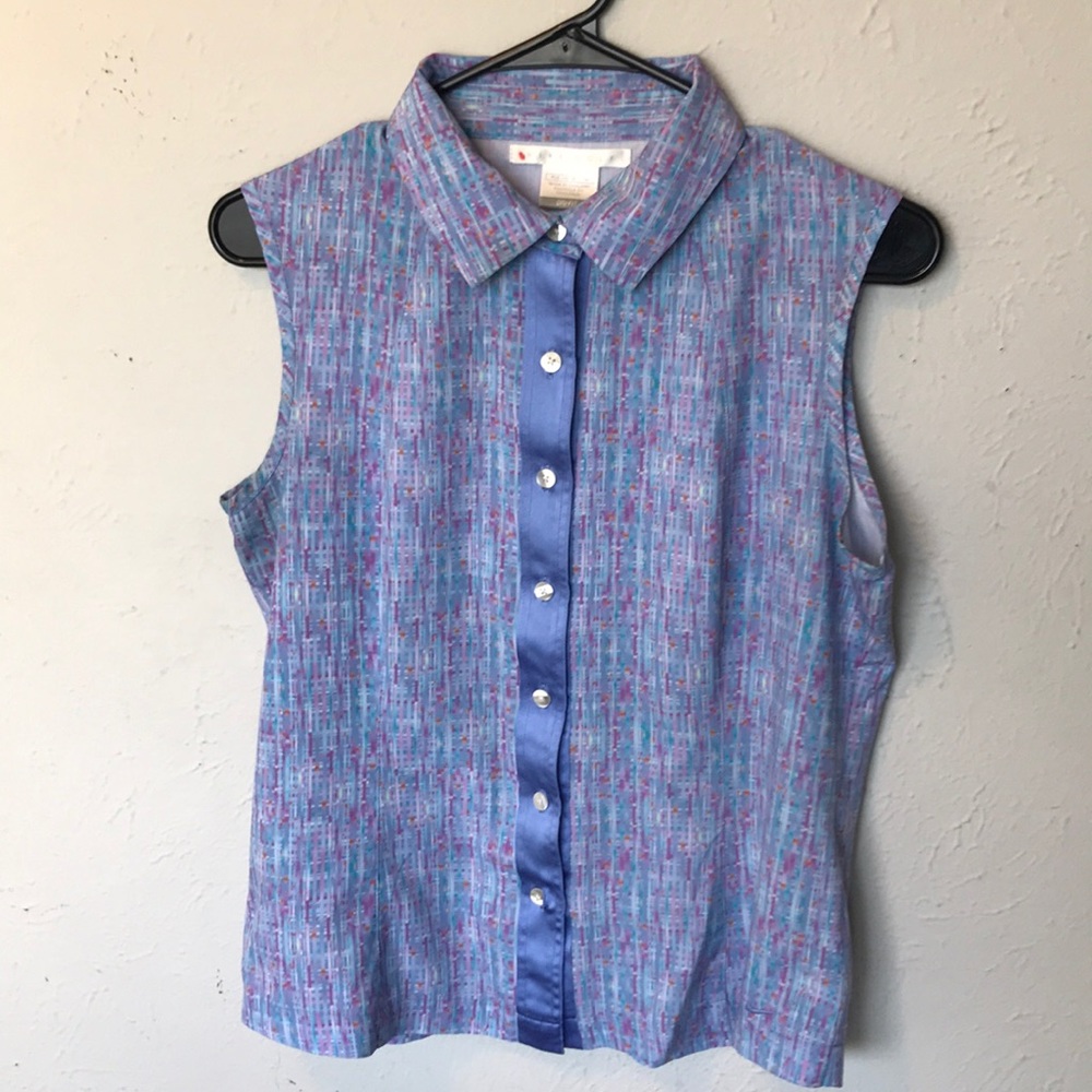 Nike Golf Dri-Fit Button Down Sleeveless Top, Sz M